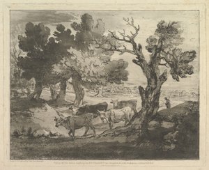 Boslandschap met herders en koeien, 1 augustus 1797 door Thomas Gainsborough