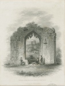 Dudley Kasteel - De Donjon: gravure (vignet), nd [?19e eeuw]