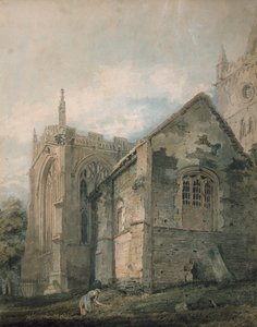 Het Oude Knekelhuis, Heilige Drie-eenheidskerk, Stratford-upon-Avon door Thomas Girtin