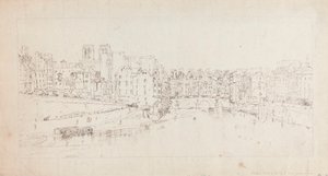 Uitzicht op Pont St. Michel vanaf Pont Neuf door Thomas Girtin
