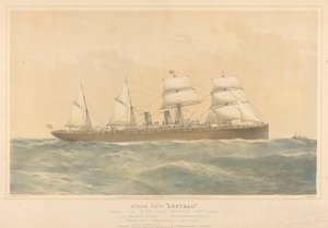 Stoomschip Austral van de Orient Steam Navigation Company Limited, ca. 1868-74 door Thomas Goldsworth Dutton