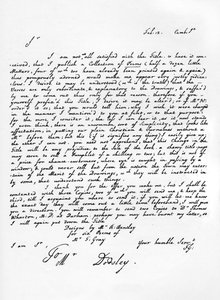 Brief van Thomas Gray over de uitgave van zijn dichtwerken, c1753, 1840