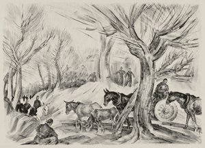 Landschap met figuren door Thomas Handforth