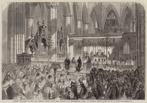 Koorhuwelijk van dominee Arthur Thynne met juffrouw Kendall, in Westminster Abbey op dinsdag door Thomas Harrington Wilson