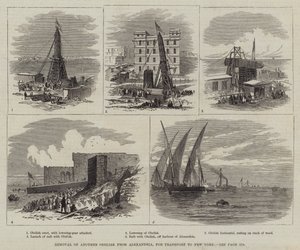 Verwijdering van een andere obelisk uit Alexandrië, voor transport naar New York door Thomas Harrington Wilson