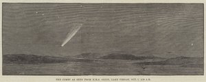 De komeet gezien vanaf HMS Orion, Lake Timsah, 1 oktober, 4.30 uur door Thomas Harrington Wilson