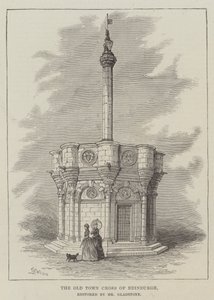 Het Oude Stadskruis van Edinburgh, gerestaureerd door Mr. Gladstone door Thomas Harrington Wilson