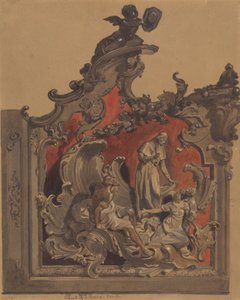 School van St. Rocco, Venetië, Studie van Gebogen Decoratie door Thomas Hartley Cromek