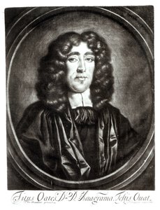 Portret van Titus Oates, gegraveerd door R. Thompson door Thomas Hawker