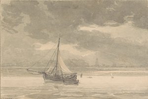 De Theems vanaf de Ship Inn, Greenwich door Thomas Hearne