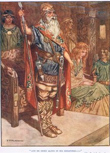 En hij riep luid in zijn grootheid (litho) door Thomas Heath Robinson