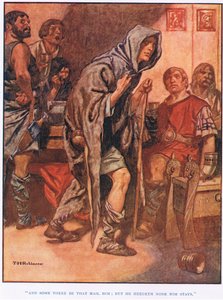 En er zijn er die hem begroeten (litho) door Thomas Heath Robinson