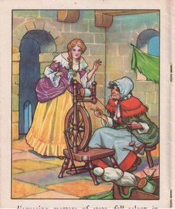 Slapen aan het spinnewiel (litho) door Thomas Heath Robinson