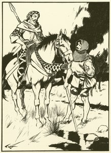 Karel de Grote en de Houtskoolbrander (gravure) door Thomas Heath Robinson