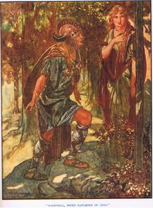 Vaarwel trotse dochter van Odin (litho) door Thomas Heath Robinson