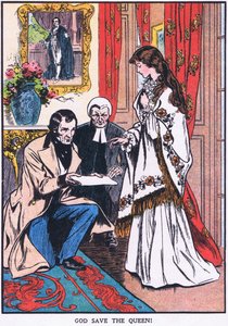 "God save the Queen" (kleurenlitho) door Thomas Heath Robinson