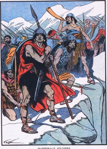 Hannibals soldaten (kleurenlitho) door Thomas Heath Robinson
