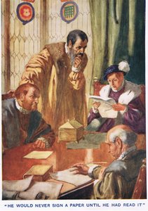 Hij zou nooit een document ondertekenen voordat hij het gelezen had door Thomas Heath Robinson