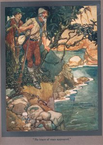 Geen spoor van mens verschenen (kleurenlitho) door Thomas Heath Robinson