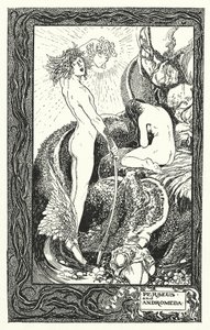 Perseus en Andromeda (litho) door Thomas Heath Robinson