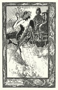 Perseus en de Grijze Zusters (litho) door Thomas Heath Robinson