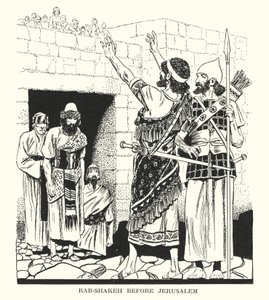 Rab-Shakeh voor Jeruzalem (litho) door Thomas Heath Robinson