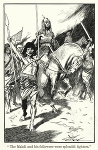 "De Mahdi en zijn volgelingen waren geweldige vechters" (litho) door Thomas Heath Robinson