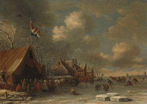 Genieten van het ijs, 1677 door Thomas Heeremans