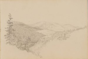 Kauterskill Clove uit Schetsboek van Landschap- en Dieronderwerpen, ca. 1860-64 door Thomas Hewes Hinckley