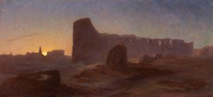 Uitzicht op het Romeinse Colosseum bij zonsondergang, Italië