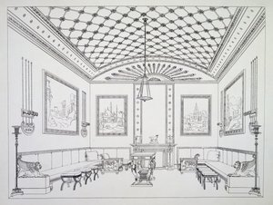 Salon, illustratie uit Household Furniture and Interior Decoration