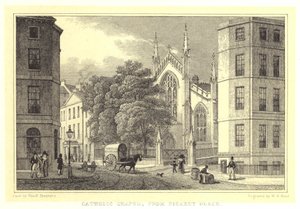 Katholieke kapel, vanaf Picardy Place door Thomas Hosmer (after) Shepherd