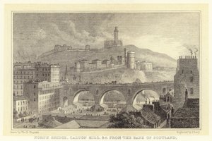 North Bridge, Caton Hill enz. vanaf de Bank of Scotland door Thomas Hosmer (after) Shepherd