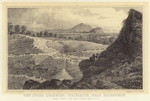 De steengroeven van Craigleith, nabij Edinburgh, waaruit de Nieuwe Stad werd gebouwd door Thomas Hosmer (after) Shepherd