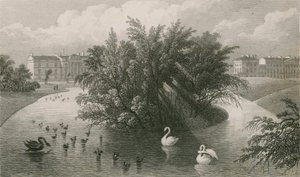 Een Eiland op het Meer en een Deel van Cornwall en Clarence Terrace, Regent