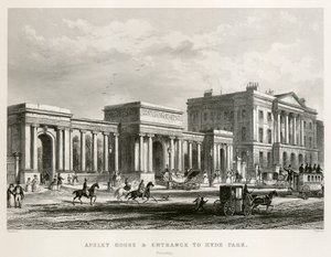 Apsley House, Hyde Park Corner, Londen, 1850 door Thomas Hosmer Shepherd