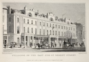Gebouwen aan de oostkant van Regent Street, uit 