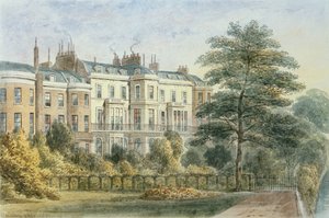 Oostgevel van het huis van Sir Robert Peel in Privy Garden, 1851 door Thomas Hosmer Shepherd