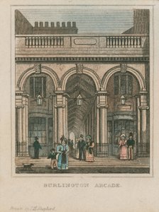 Buitenaanzicht van Burlington Arcade door Thomas Hosmer Shepherd