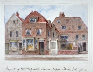 Vooraanzicht van het huis van Mr Upcott, Upper Street, Islington, Londen, c1835