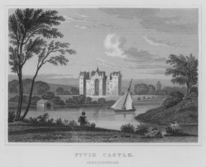Fyvie Castle, Aberdeenshire (gravure) door Thomas Hosmer Shepherd