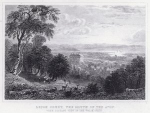 Leigh Court, de monding van de Avon, met een verre blik op de Welshe kust (gravure) door Thomas Hosmer Shepherd
