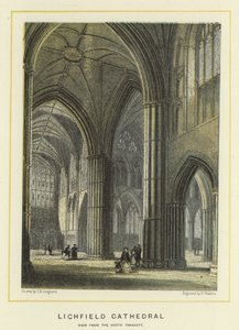 Kathedraal van Lichfield, zicht vanaf het noordelijk transept door Thomas Hosmer Shepherd