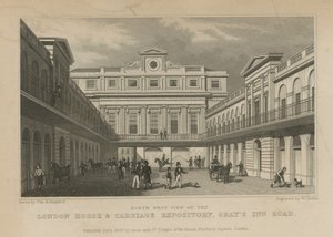 Londens Paarden- en Rijtuigenrepository door Thomas Hosmer Shepherd