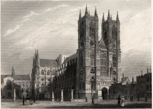 Londen, uitzicht op de Abdij van Westminster door Thomas Hosmer Shepherd