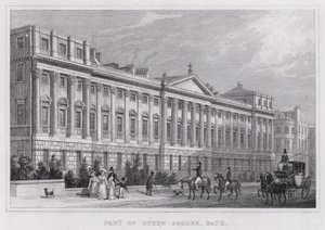 Deel van Queen Square, Bath door Thomas Hosmer Shepherd
