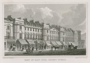 Deel van de oostzijde van Regent Street, Londen door Thomas Hosmer Shepherd