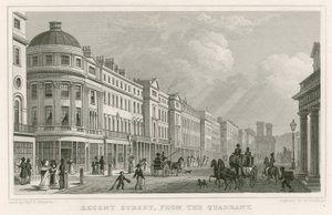 Regent Street, Londen, vanaf de Quadrant door Thomas Hosmer Shepherd