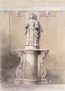 Standbeeld van Koningin Anne aan de Oostkant van Queen Square, 1851 door Thomas Hosmer Shepherd
