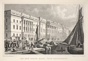Het nieuwe douanehuis, vanaf Billingsgate, uit 